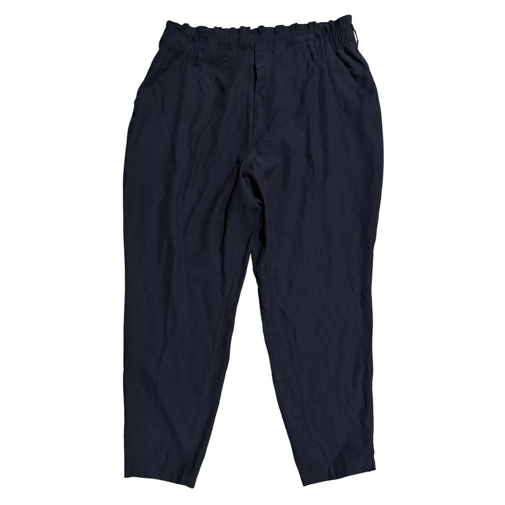 Old Navy NWT Womens XL Black Tapered Ankle Pants High Rise Paperbag Waist NEW
